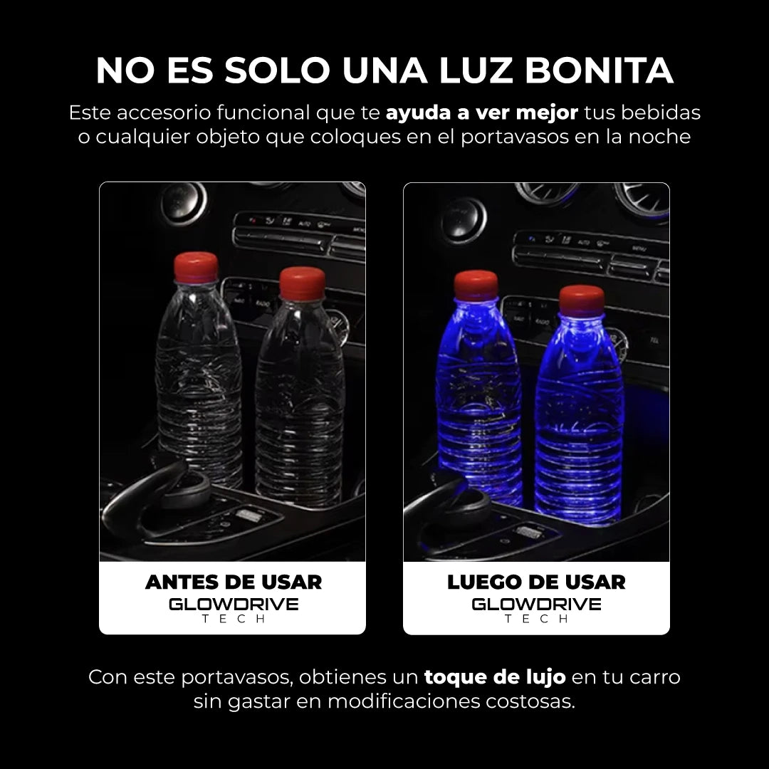 GLOWDRIVE | Portavasos LED para carro