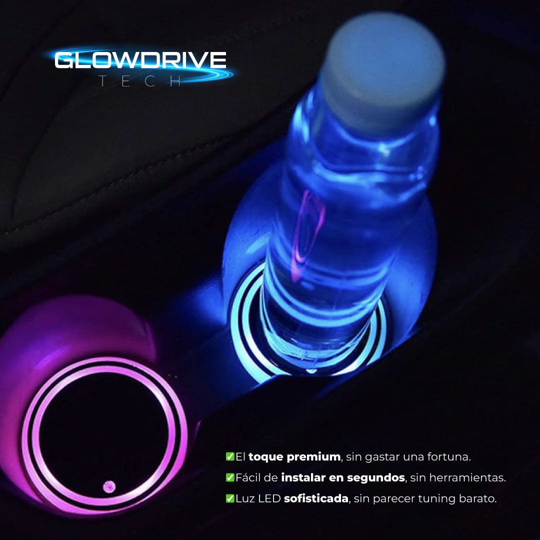 GLOWDRIVE | Portavasos LED para carro